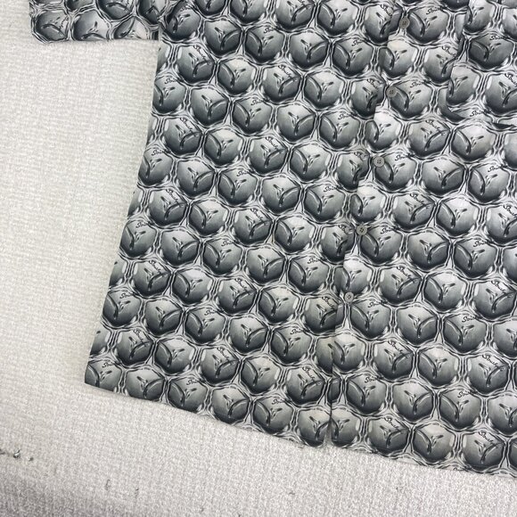 Vintage Southpole Short Sleeve Button Shirt Men's L y2k Psychedelic's AOP (READ) - Picture 4 of 16